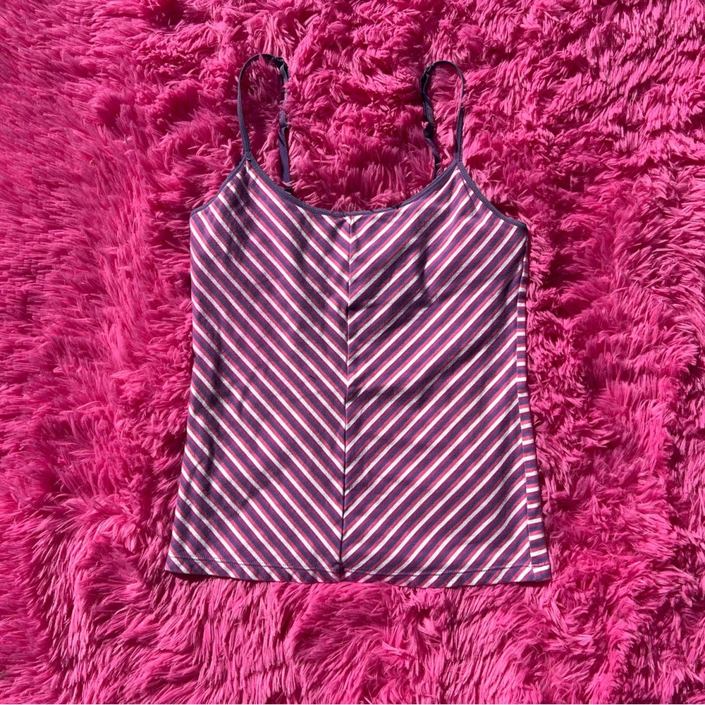 pink and purple striped tank
